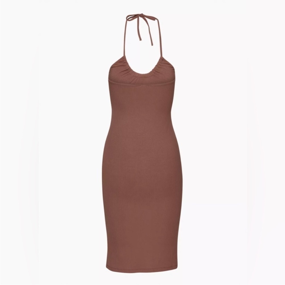 Wilfred Lanai Midi Bodycon Mocha Sorbet Dress